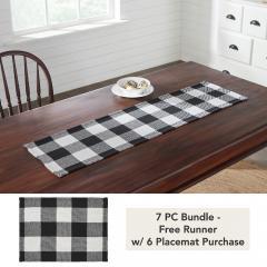 Annie Buffalo Check Black Runner 12x48 (7 PC Bundle)