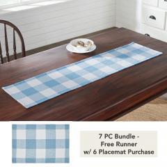 Annie Buffalo Check Blue Runner 12x48 (7 PC Bundle)