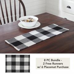 Annie Buffalo Check Black Runner 8x24 (8 PC Bundle)