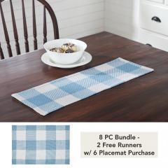 Annie Buffalo Check Blue Runner 8x24 (8 PC Bundle)