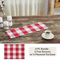 Annie Red Check Runner 8x24 (8 PC Bundle)