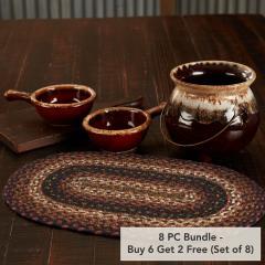 Beckham Jute Oval Placemat 12x18 (8 PC BOGO Bundle)