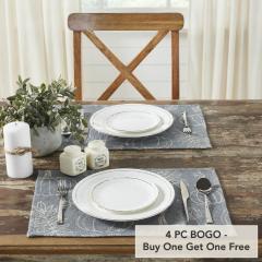 Farmhouse Fall Harvest Grey Cotton Pumpkin Silhouette Placemat Set of 2 (13x19 inch) Autumn Thanksgiving Dining Table Decor (4 PC BOGO Bundle)