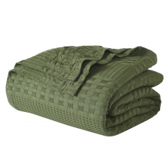 89759-Waffle-Weave-Olive-Green-Twin-Blanket-90Lx66W-image-2