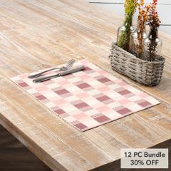 Daphne Ribbed Placemat Set of 6 12x18 (12 PC Bundle)
