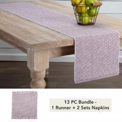 Ashton Burgundy Ribbed Runner 13x72 (13 PC Bundle)