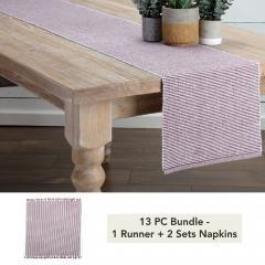 Ashton Burgundy Ribbed Runner 13x90 (13 PC Bundle)