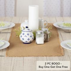 Burlap Natural Runner Fringed 13x36 (2 PC BOGO Bundle)