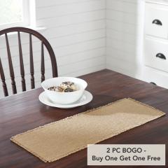 Burlap Natural Runner Fringed 8x24 (2 PC BOGO Bundle)