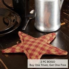 Burgundy Star Trivet Star Shape 10 (2 PC BOGO Bundle)