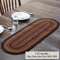 Heritage Farms Jute Oval Runner 13x36 (2 PC BOGO Bundle)