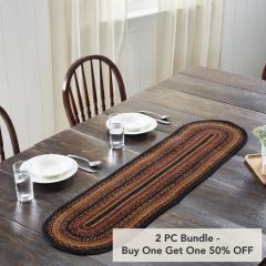 Heritage Farms Jute Oval Runner 13x48 (2 PC BOGO Bundle)