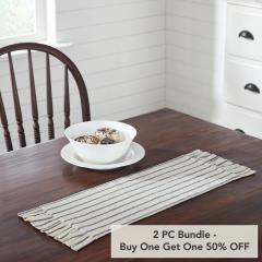 Kaila Ticking Stripe Ruffled Runner 8x24 (2 PC BOGO Bundle)