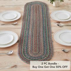 Multi Jute Oval Runner 12x48 (2 PC BOGO Bundle)