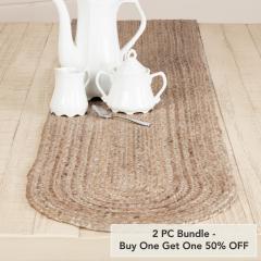 Natural Jute Runner 13x72 (2 PC BOGO Bundle)