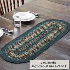 Pine Grove Jute Oval Runner 13x36 (2 PC BOGO Bundle)