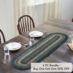 Pine Grove Jute Oval Runner 13x48 (2 PC BOGO Bundle)
