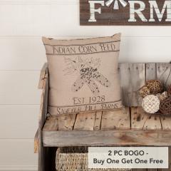 Sawyer Mill Charcoal Farmhouse Rustic Corn Feed 18x18 Decorative Throw Pillow (2 PC BOGO Bundle)