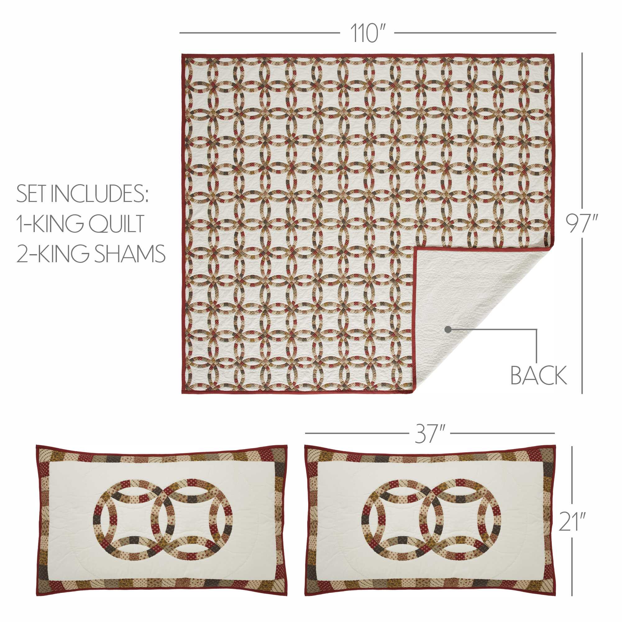 84376-Custom-House-Wedding-Rings-King-Quilt-Set-1-Quilt-110Wx97L-w-2-Shams-21x37-image-6