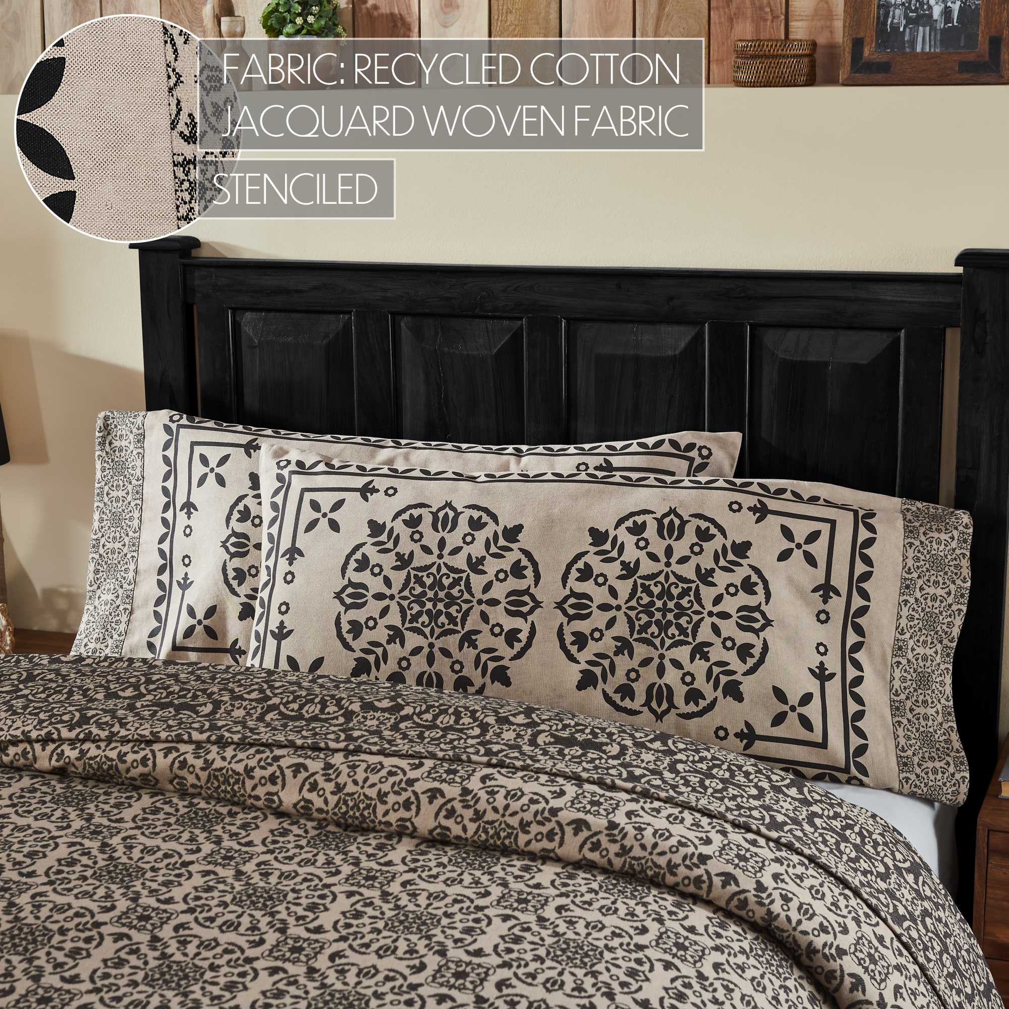 84602-Custom-House-Black-Tan-Jacquard-King-Pillow-Case-Set-of-2-21x40-4-image-5