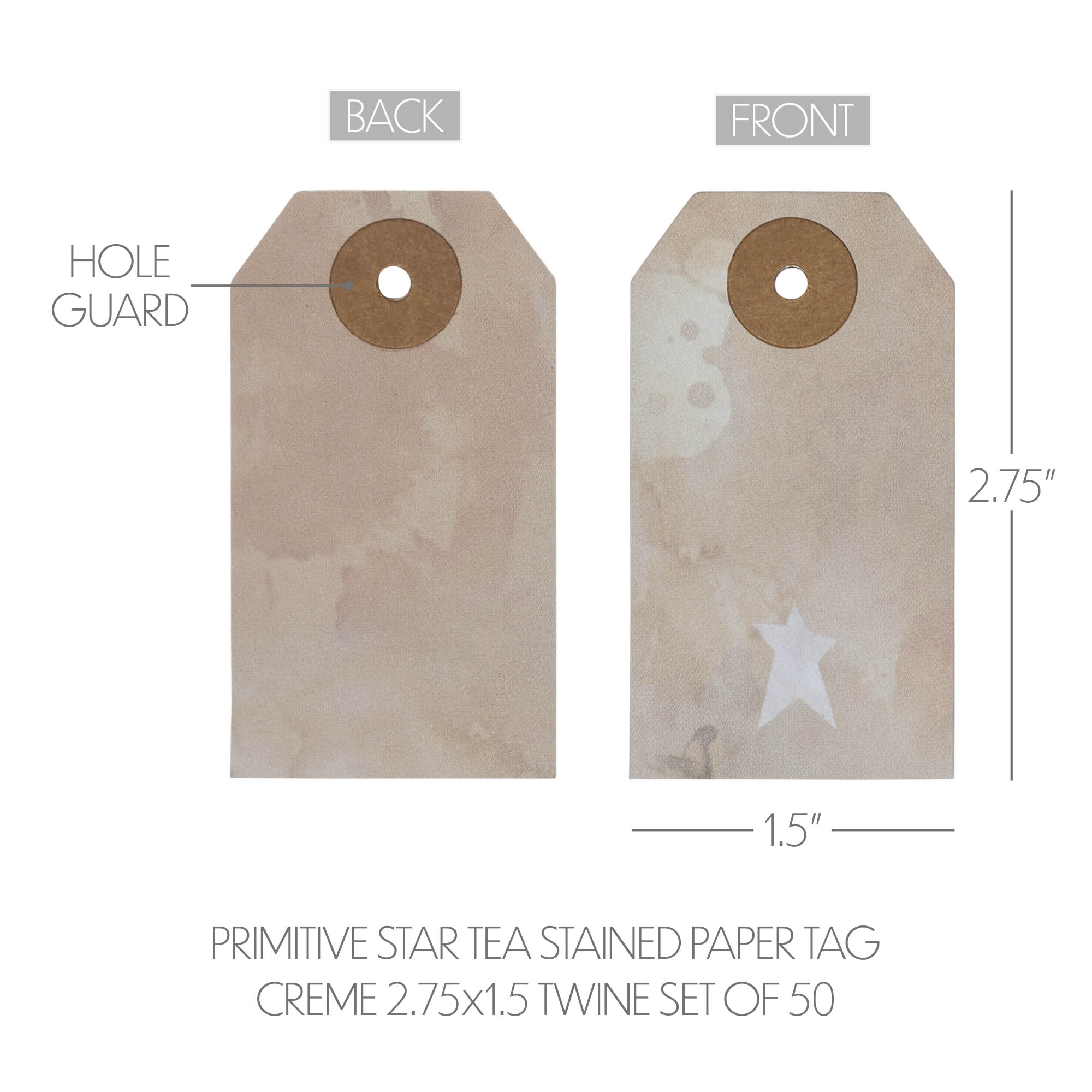 85089-Primitive-Star-Tea-Stained-Paper-Tag-Creme-2.75x1.5-w-Twine-Set-of-50-image-4