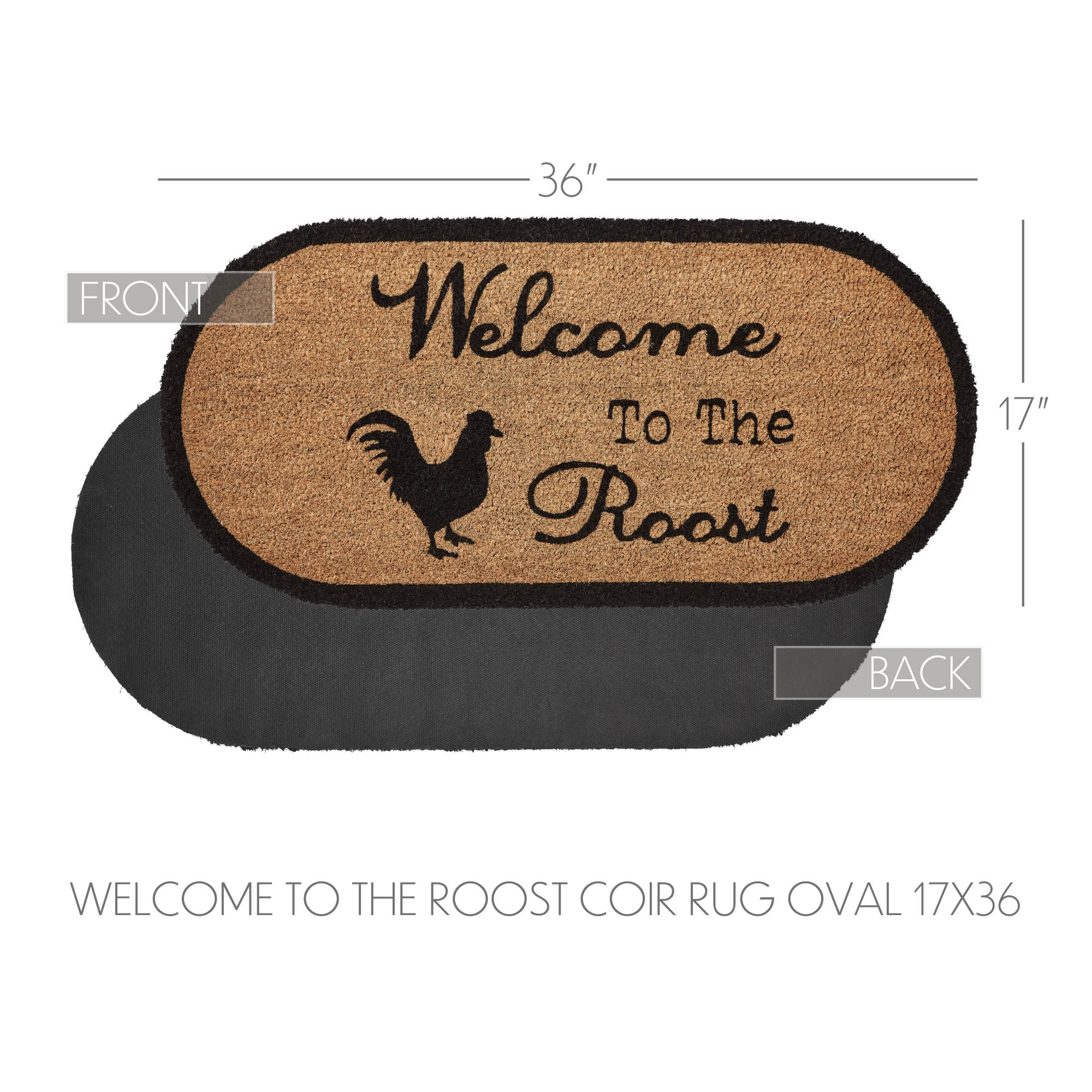 84270-Down-Home-Welcome-to-the-Roost-Coir-Rug-Oval-17x36-image-4