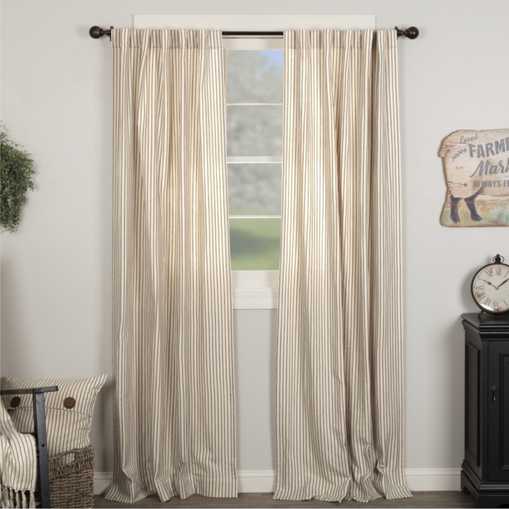 Katie's Vintage Stripe Panel Set of 2 84Lx40W - 59573