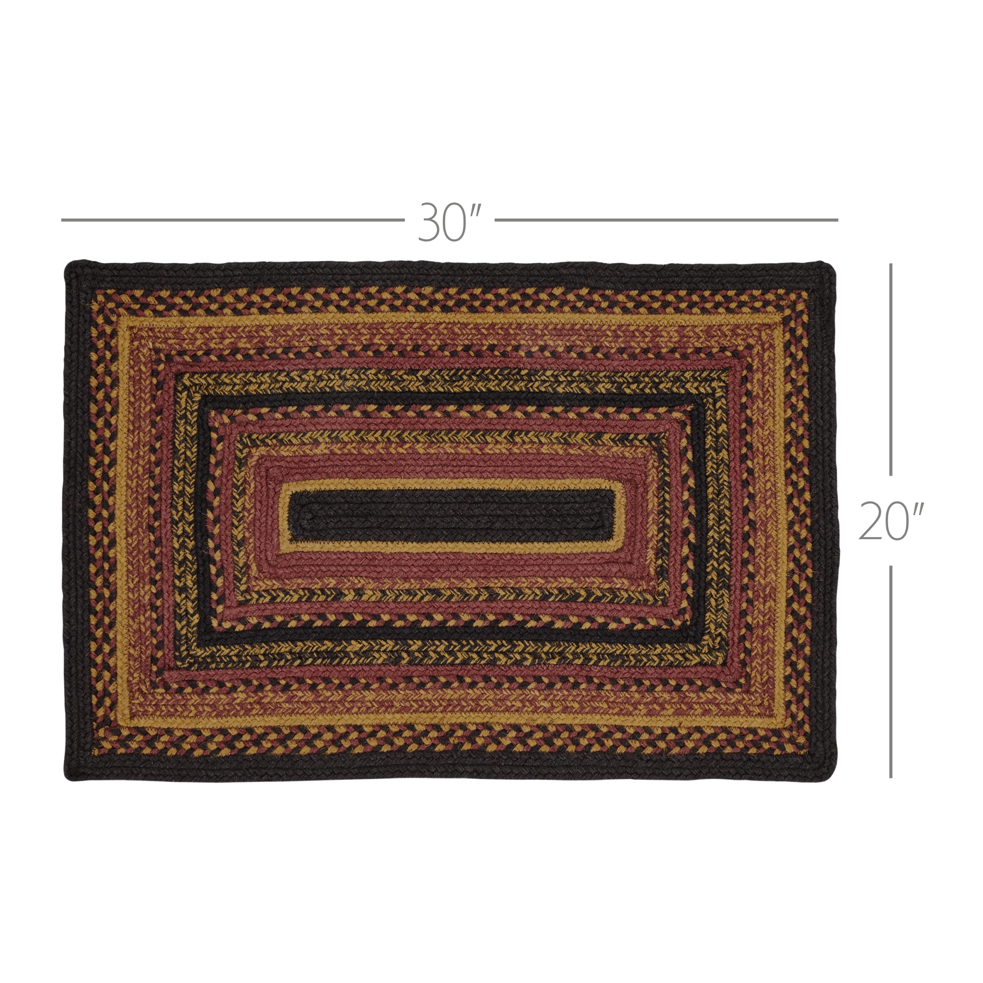 thumbnail image 2 of VHC Brands Farmhouse Star Jute Rug | Black & Tan Braided Accent Mat 20x30 2 of 4