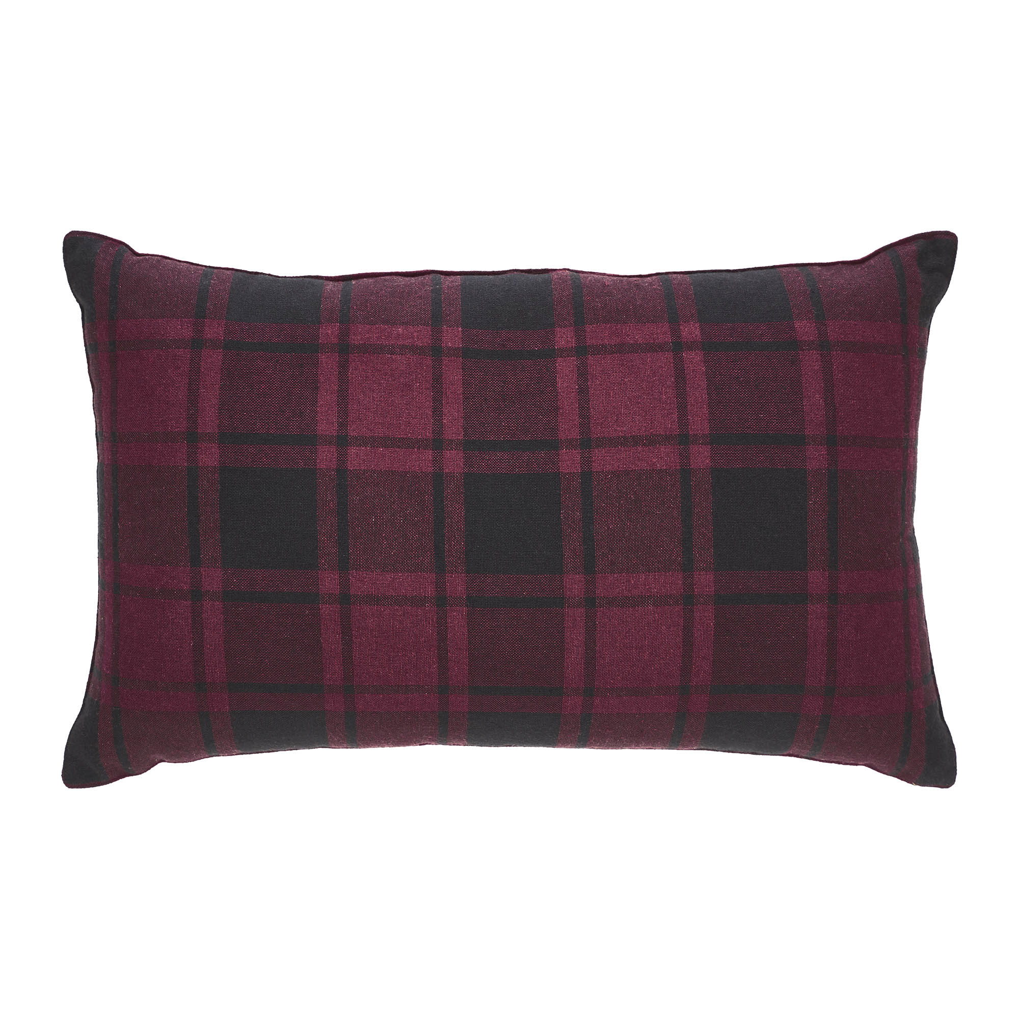 Cumberland Red Black Plaid Winter Forest Pillow 14x22 - 84103