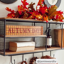 Autumn Days Burgundy on Mustard Base MDF Sign 3x14