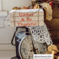 Gather & Be Thankful Faux Book Stack 2.5x6x4