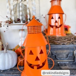 Tealight Holder Halloween Lantern Orange 12x8x6