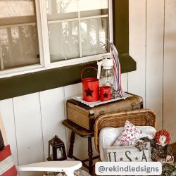 Patriotic Star Barn Red Metal Candle Holder Set of 2 - 5.5/3.5 inch
