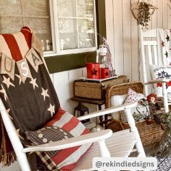 RWB USA And Stars MDF Banner w/ Twine 5x20
