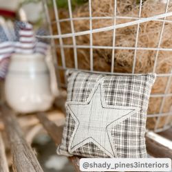 My Country Applique Star Pillow 6x6